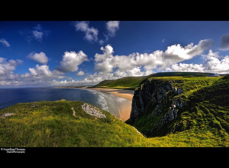 Cliffs overlooking a coastal bay