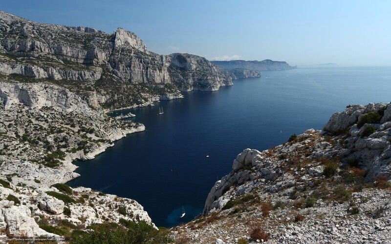 Cliffs overlooking a coastal bay