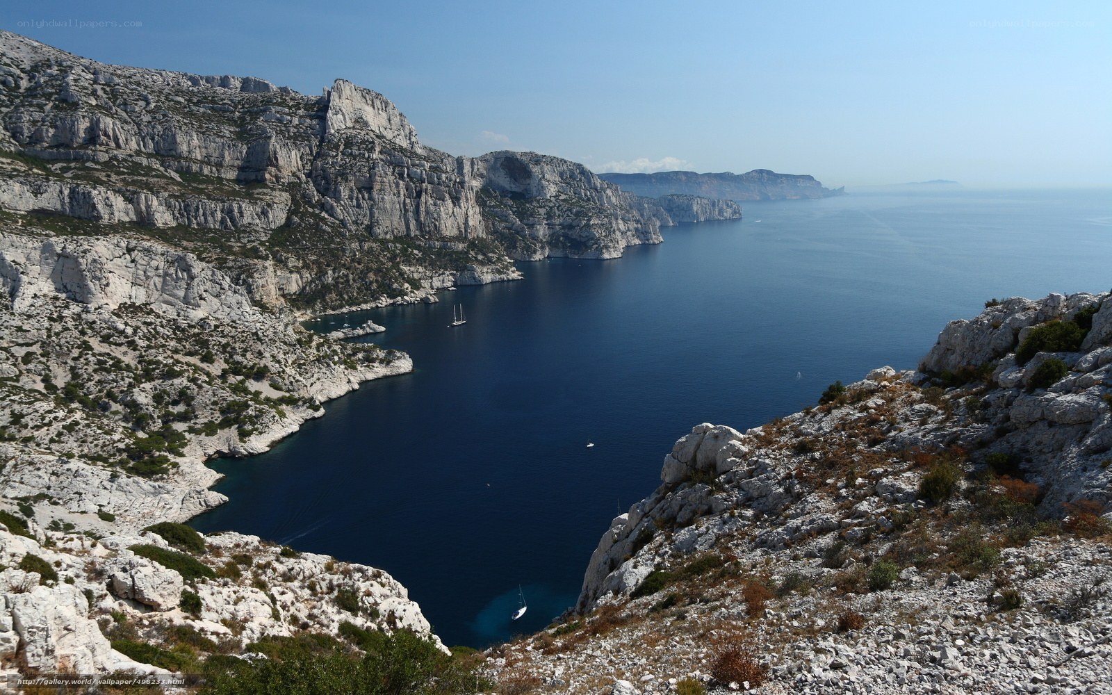 Cliffs overlooking a coastal bay