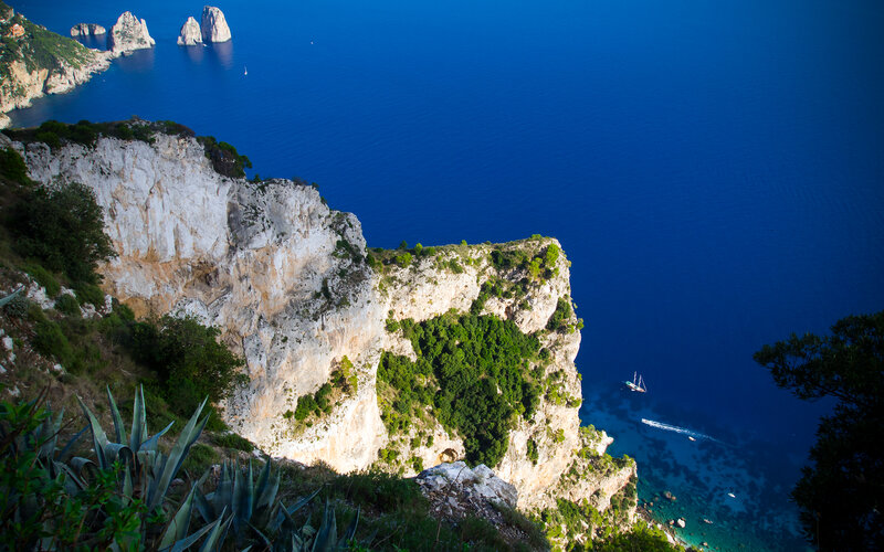Cliffs Overlooking Blue Sea — Serene, Afternoon
