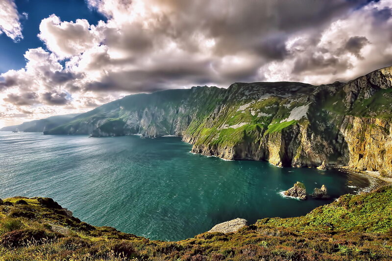 Cliffs Overlooking Ocean — Blue, Dramatic, Afternoon