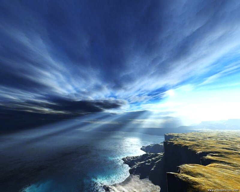 Cliffs Overlooking Ocean — Blue, Dramatic, Sunrise