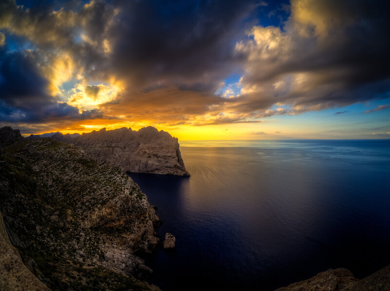 Cliffs Overlooking Ocean — Blue, Dramatic, Sunset