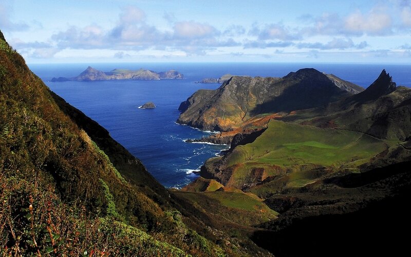 Cliffs Overlooking Ocean — Blue, Serene, Afternoon, Photograph, Islands
