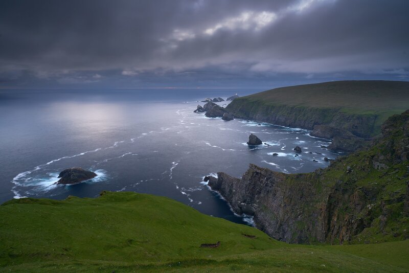 Cliffs Overlooking Ocean — Green, Dramatic, Sunset