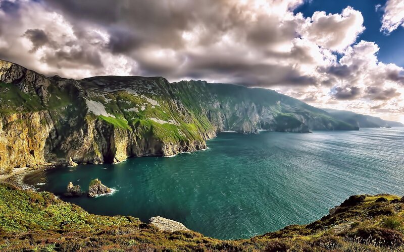 Cliffs Overlooking Ocean — Green, Dramatic