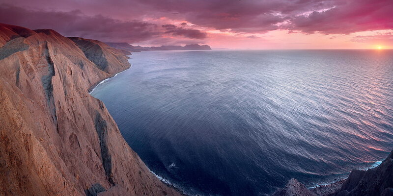 Cliffs Overlooking Ocean — Purple
