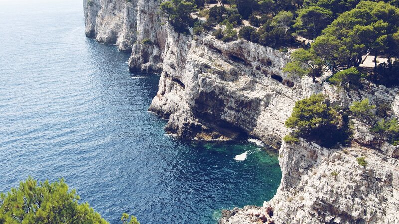 cliffs overlooking the sea
