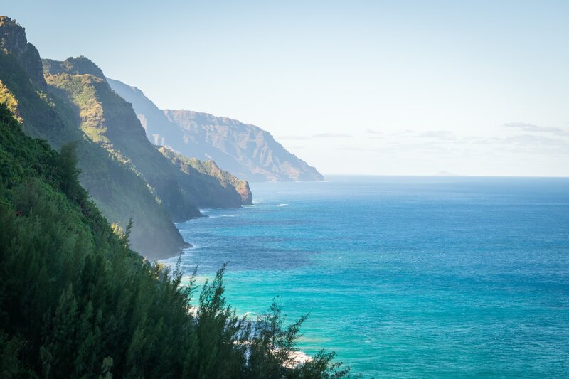 cliffs overlooking turquoise ocean