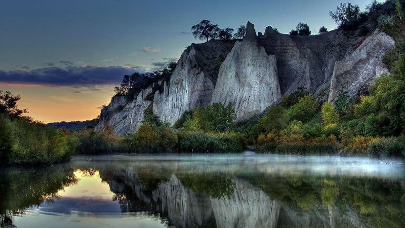 Cliffs Reflected in Lake