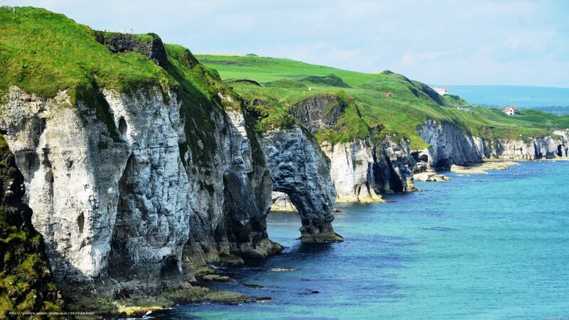 Cliffs with Sea Arch — Green