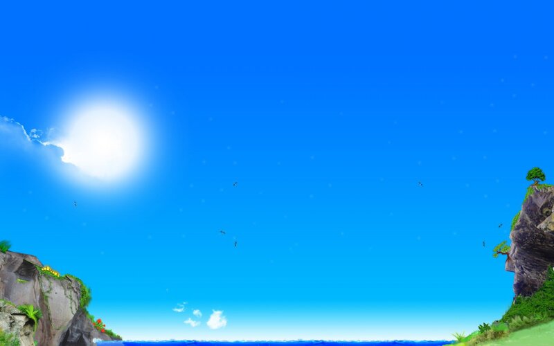 Cliffs with Trees and Sun