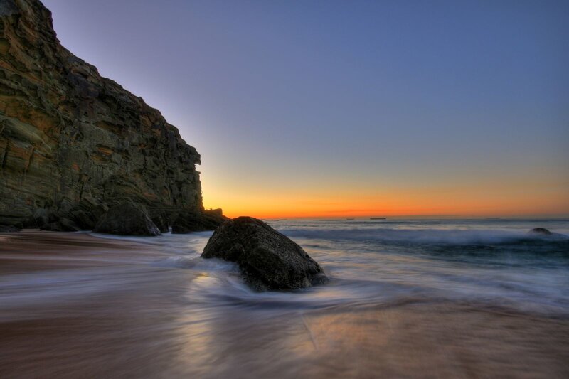 Cliffside Beach at Sunset — Orange