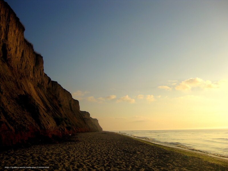 Cliffside beach at sunset