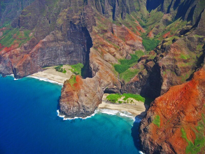 Cliffside Beach Cove — Blue, Dramatic, Afternoon, Photograph, Ocean