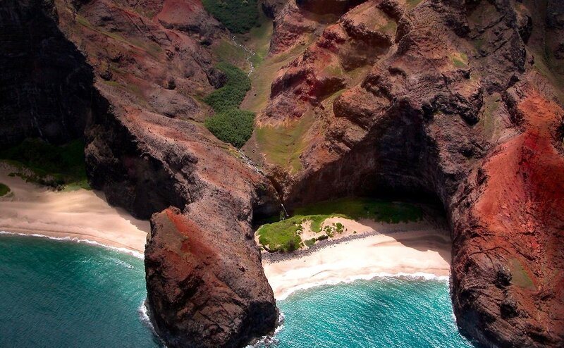 Cliffside Beach Cove — Blue, Dramatic, Afternoon, Photograph