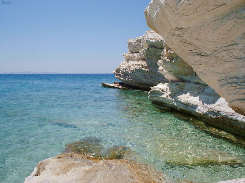Cliffside beach in Greece