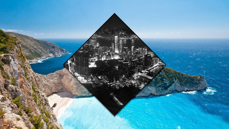 Cliffside Beach with City