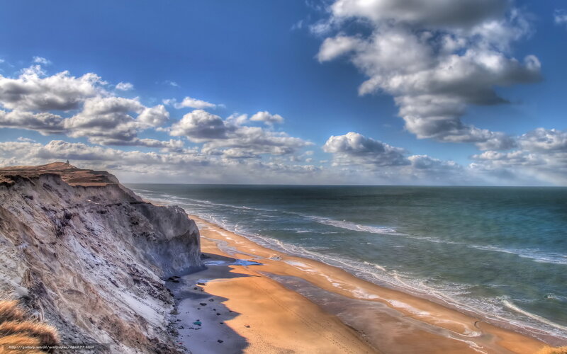 Cliffside beach with ocean view