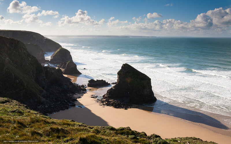 cliffside beach with sea stacks