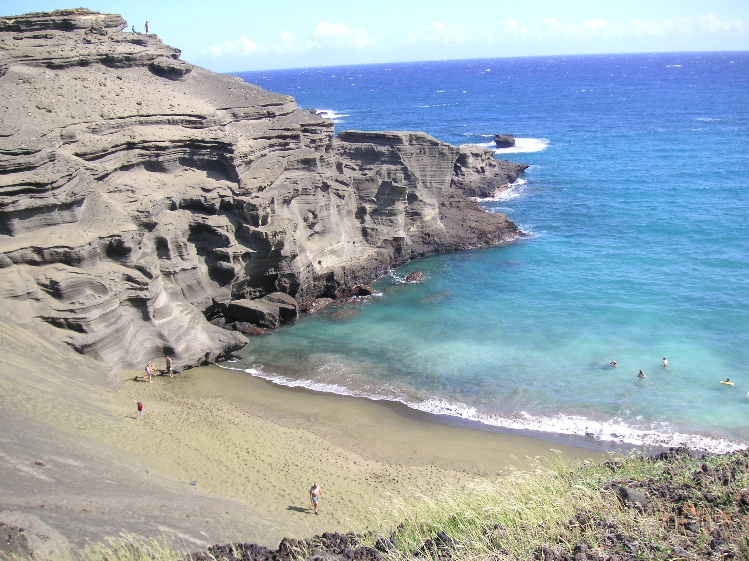 cliffside beach with turquoise water