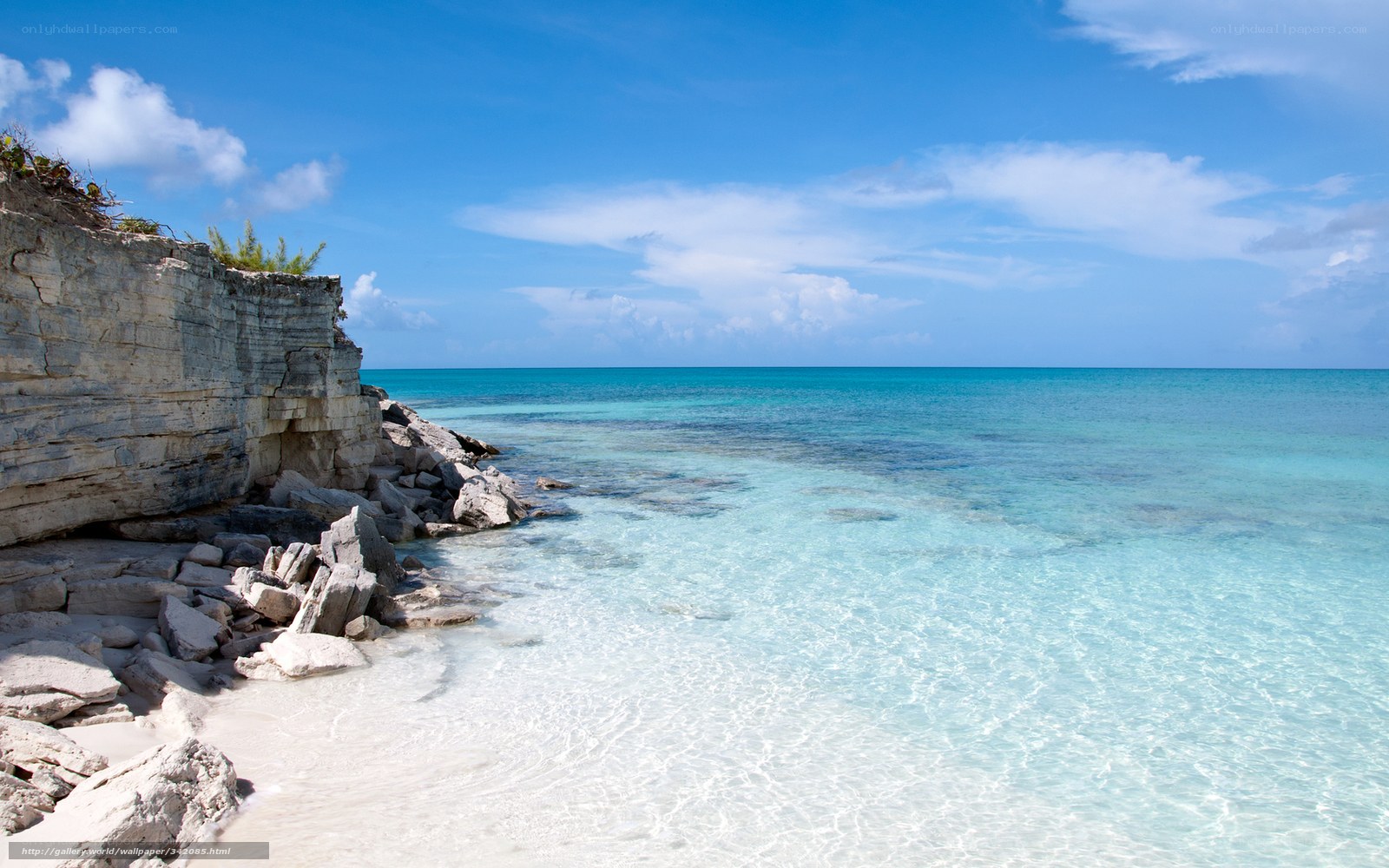 Cliffside beach with turquoise water