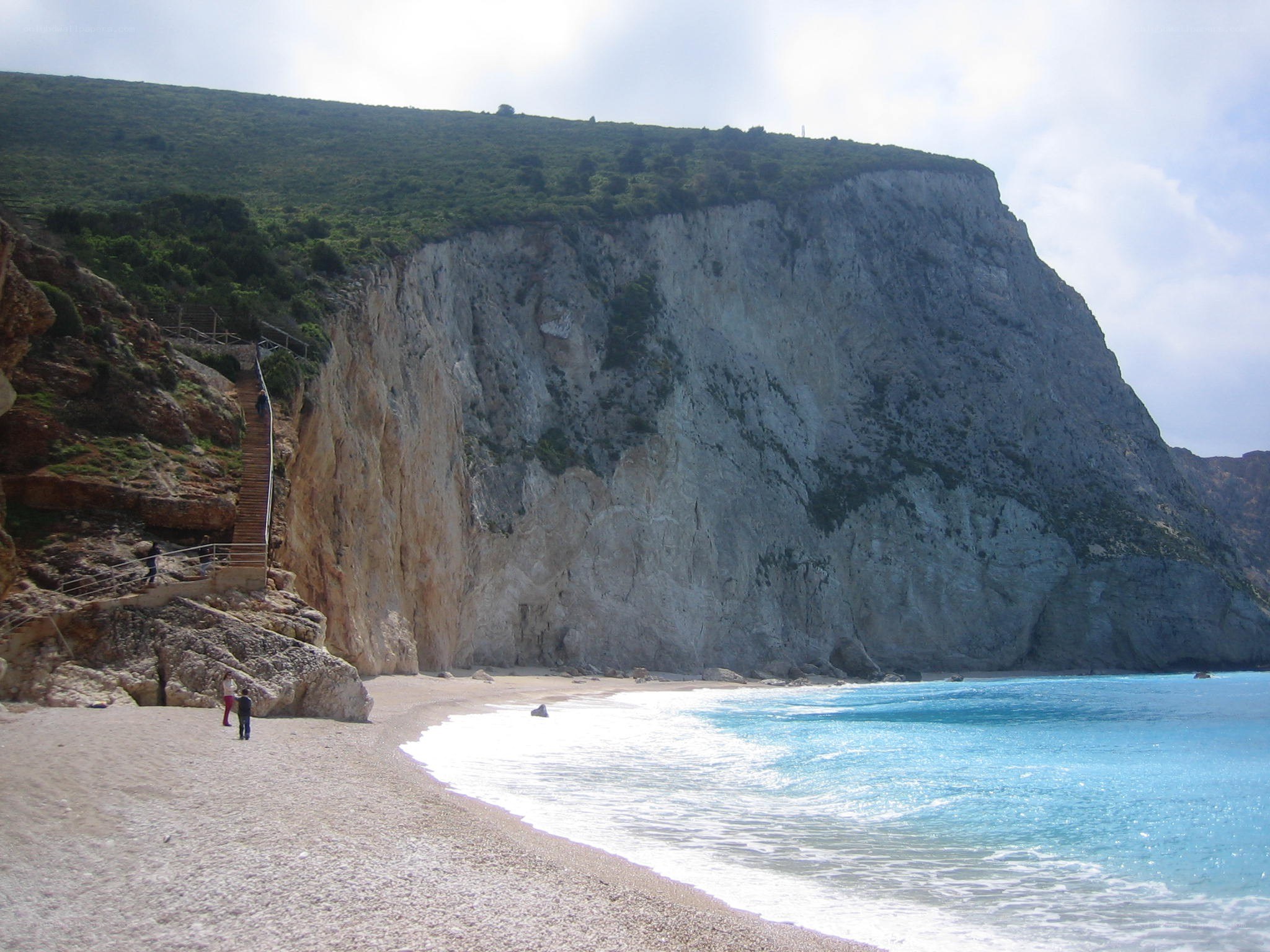 cliffside beach with turquoise water