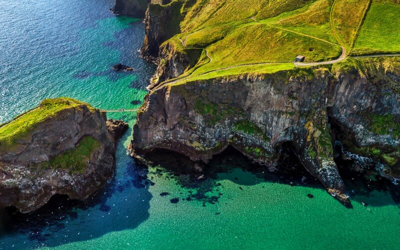 Cliffside Bridge over Sea