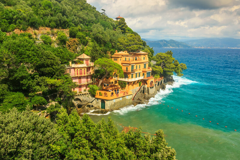 Cliffside Buildings by Sea — Green