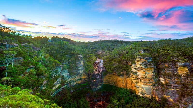 Cliffside Canyon at Sunset — Blue