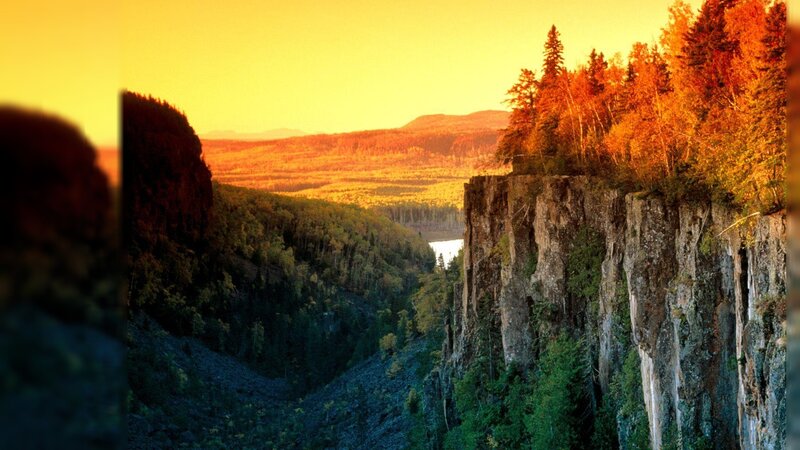 Cliffside Canyon at Sunset — Orange, Serene