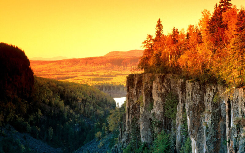 Cliffside Canyon at Sunset — Orange