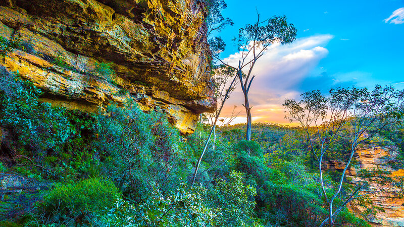 Cliffside Canyon Landscape — Green