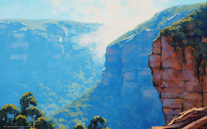 Cliffside Canyon View — Blue
