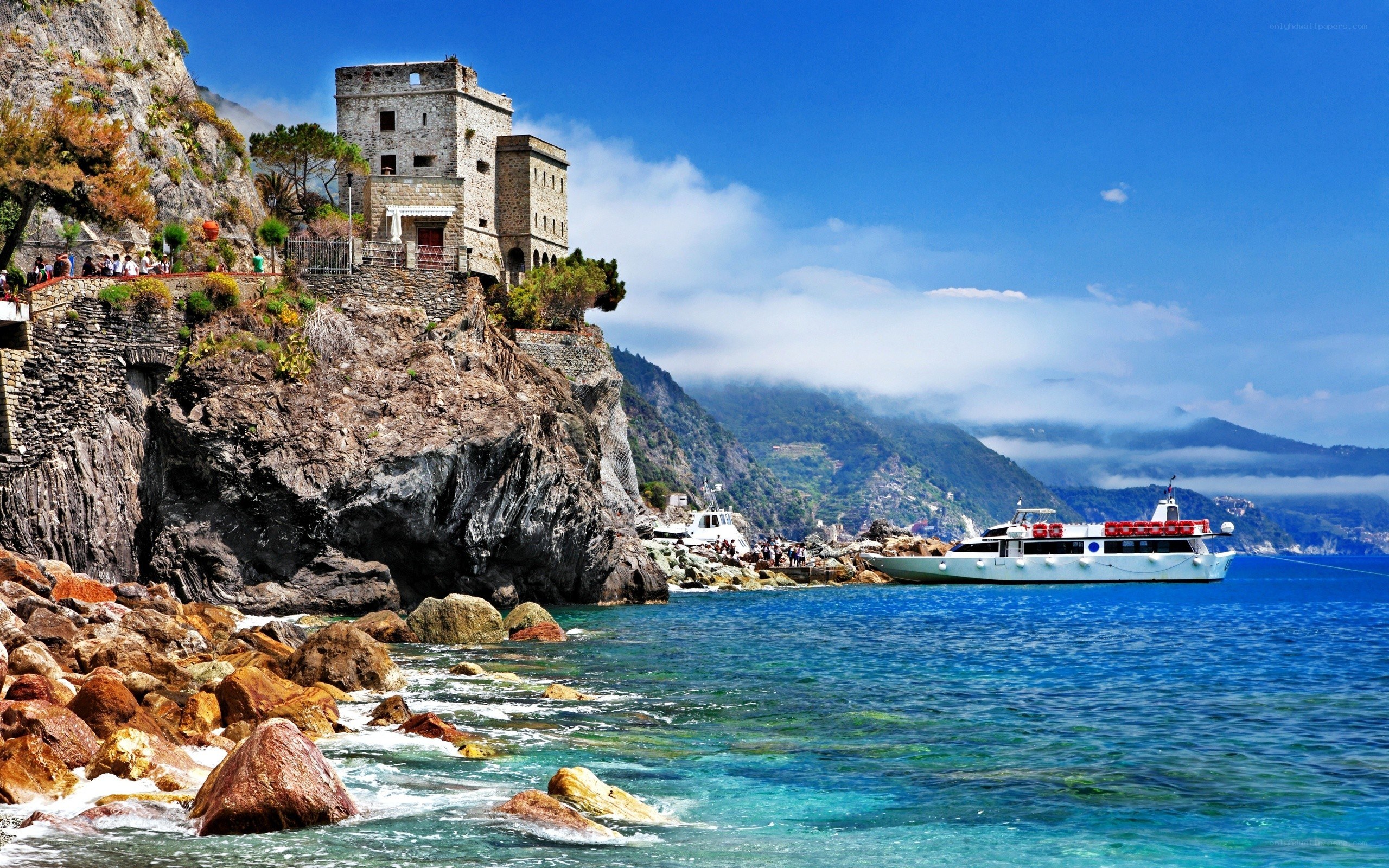 Cliffside castle by the sea
