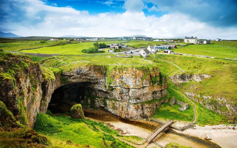 Cliffside Cave Entrance — Green