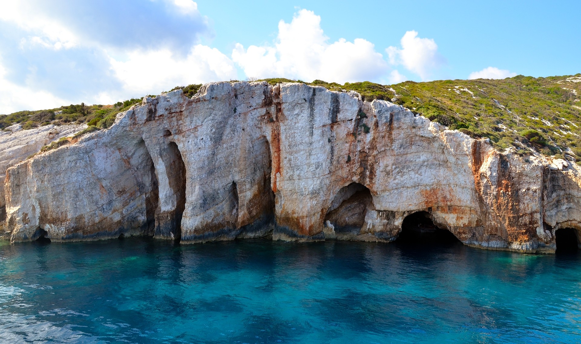 cliffside caves by the sea