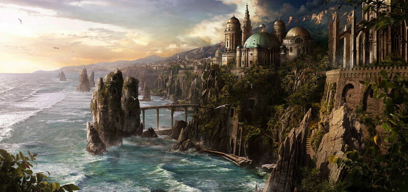Cliffside City by Ocean