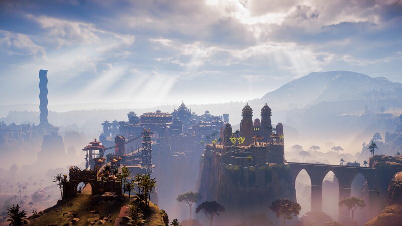 Cliffside Cityscape — Blue
