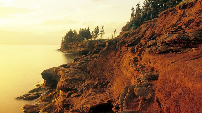cliffside coast at sunset