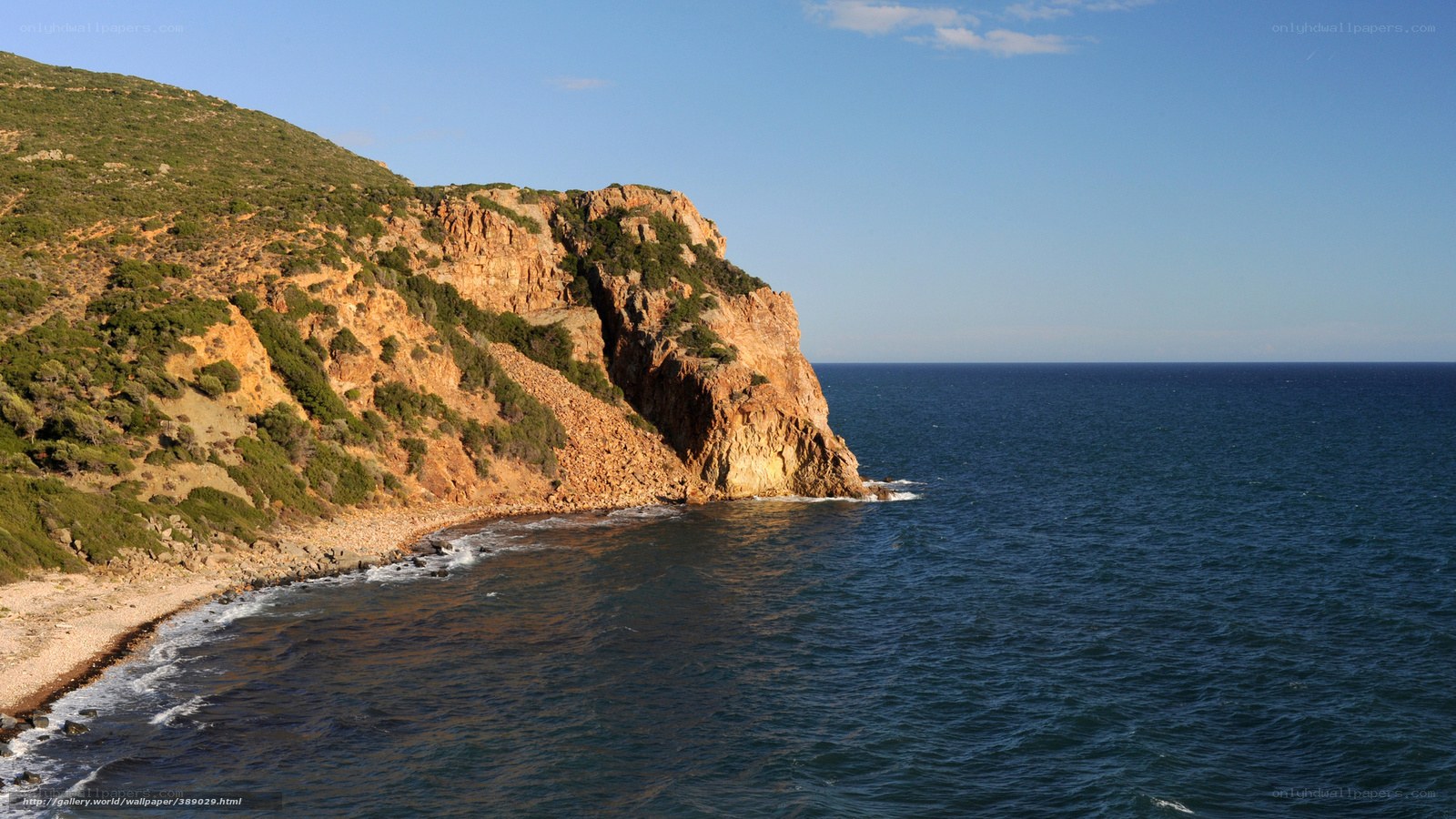 Cliffside coast with blue sea