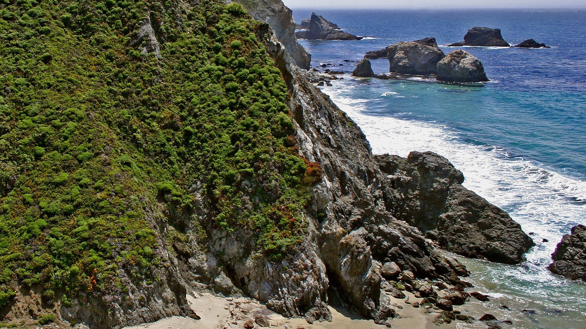 cliffside coast with ocean view