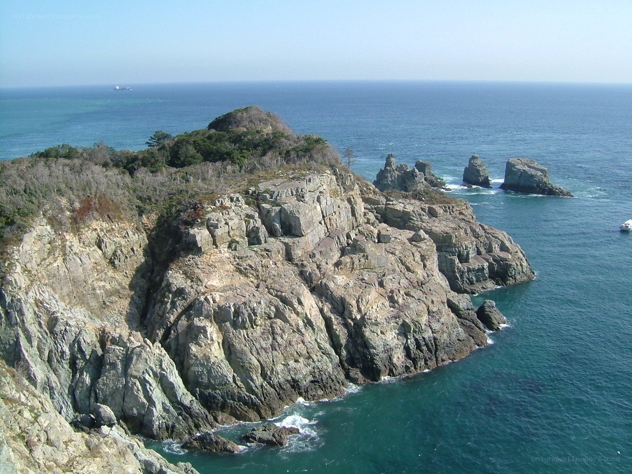 cliffside coast with sea stacks