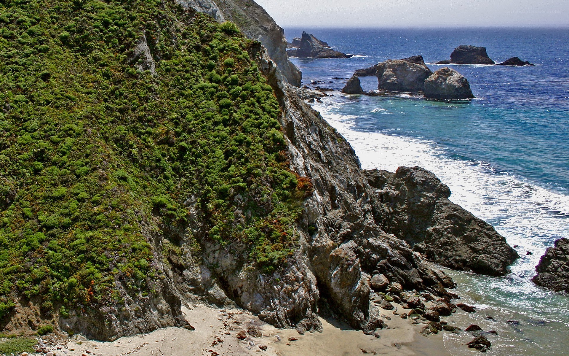 cliffside coast with sea stacks