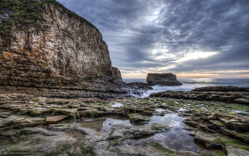 Cliffside Coastal Rocks — Gray