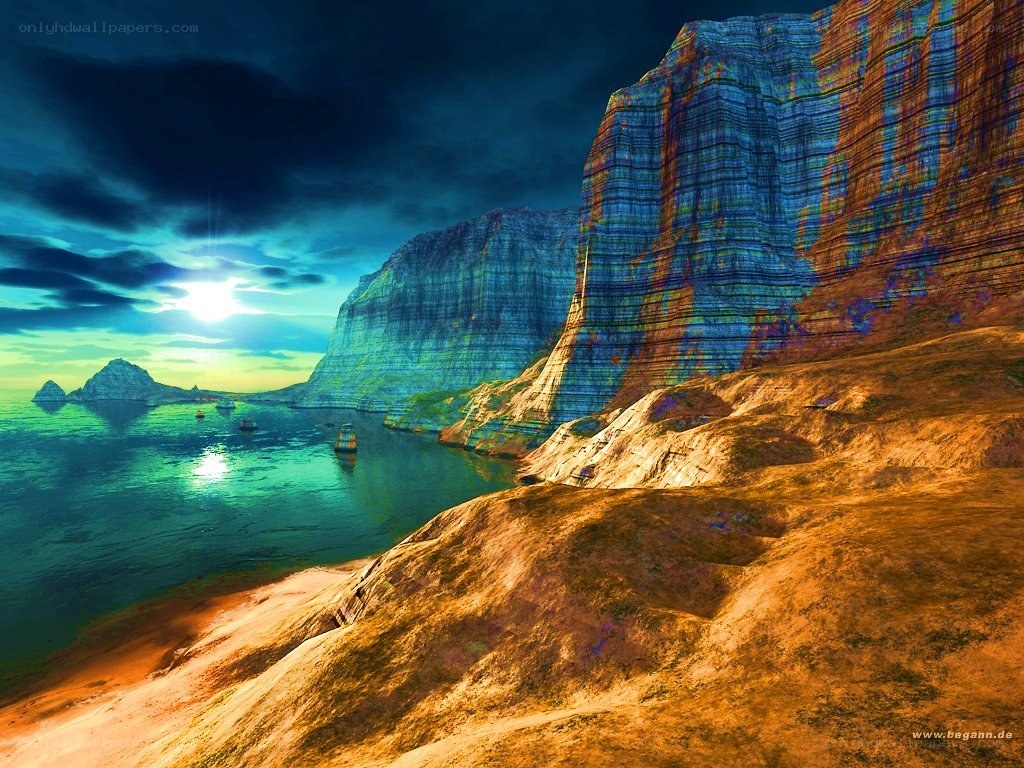 Cliffside coastal sunset