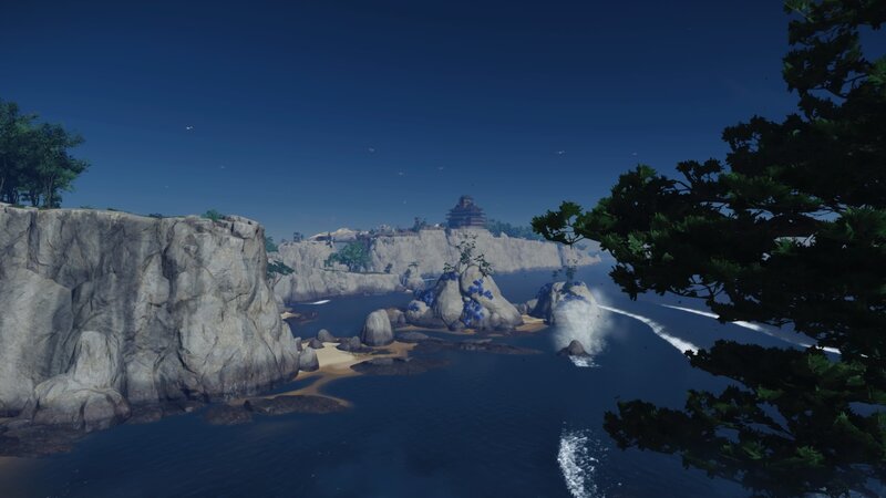 Cliffside Coastal View — Blue, Serene, Afternoon, 3d Render