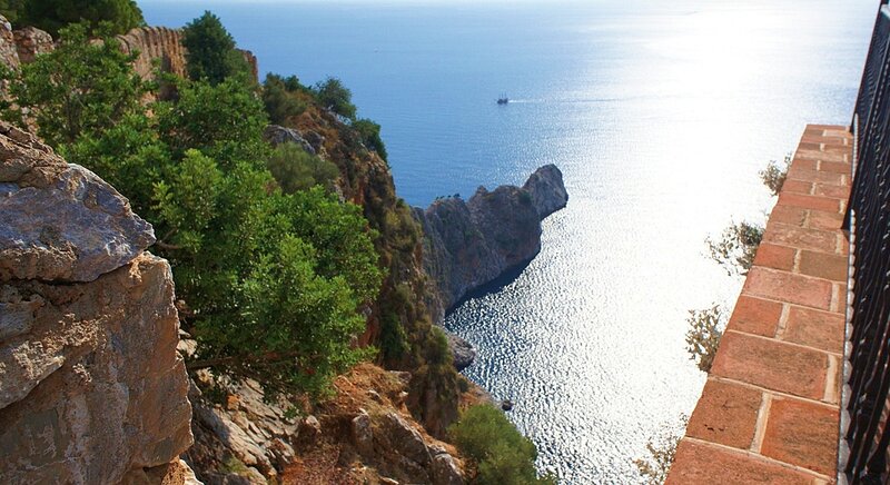 Cliffside Coastal View — Blue, Serene