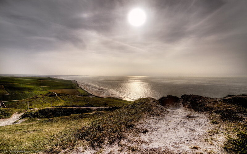 Cliffside Coastal View — Green, Dramatic