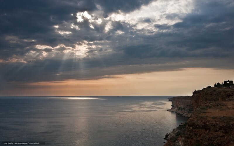 Cliffside Coastline at Sunset — Blue, Dramatic, Photograph, Sea